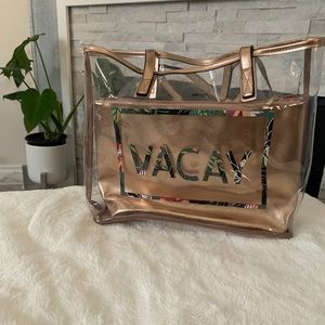 VACAY VACATION BEACH TRAVEL TOTE CLEAR